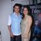 Sharman Joshi along with wife Prerana Chopra poses for the media at the Success Bash of Hate Story 3