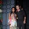 Arpita Khan and Aayush Sharma pose for the media at their Family's Dinner Party at Nido