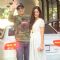 Ranbir Kapoor and Katrina Kaif pose for the media at Kapoor Family's Christmas Brunch