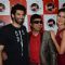 Aditya Roy Kapur and Katrina Kaif pose with Anurag Pandey at the Promotions of Fitoor on Fever FM