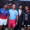 Abhishek Bachchan Poses with the Players at Press Meet of Pro Kabaddi in Delhi