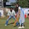 Athiya Shetty Bats at Pitch Blue's Vishesh Cup with Suniel Shetty as Wicket Keeper