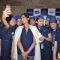 Sonam Kapoor takes a selfie with Air hostesses of Indigo Air