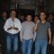 Producer Vidhu Vinod Chopra, Director Rajkumar Hirani and Aamir Khan were present at the first look of their movie "3 Idiots" held at Metro Big Cinemas in Mumbai