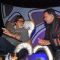 Bollywood Actor Amitabh Bachchan with Mithun Chakraborty on the sets of DID in Mumbai on Monday