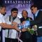 Jazz Musician Louis Banks, Pandit Ronu Majumdar and Jackie Shroff pose for the photographers during their album launch of "Breathless Flute" in Mumbai