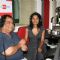 Tanishta Chaterjee and Satish Kaushik at Big FM studios at Andheri