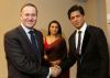 King Khan greeted by the Prime Minister of New Zealand
