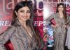 Shilpa Shetty wore this grey saree with a peplum top and we loved it